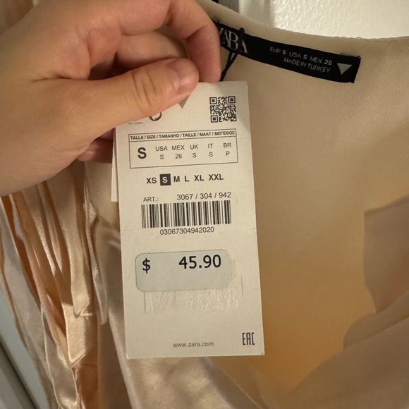 NEW WITH TAGS | Zara SATIN EFFECT WRAP DRESS | Small, SM - Picture 5 of 5